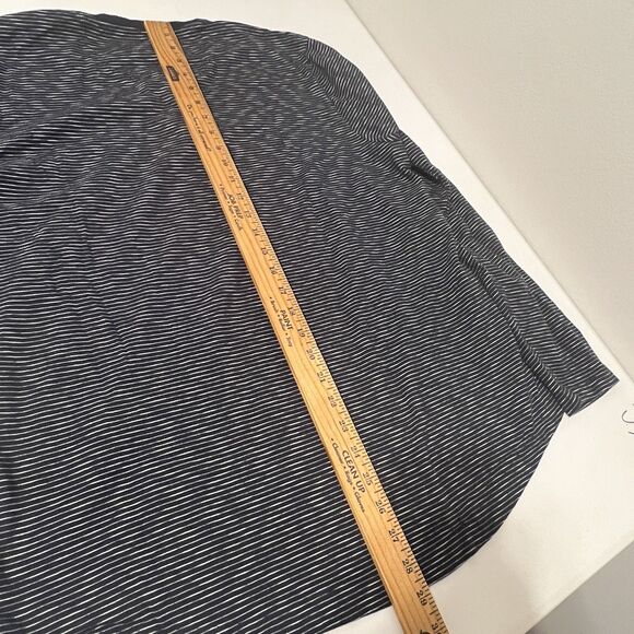 PENGUIN Navy Blue White Striped Henley Shirt XXL Short Sleeve Preppy Mens - Picture 10 of 12